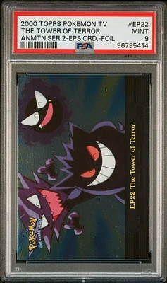 2000 Topps Pokemon Tv Animation Series 2 Episode Cards Ep22 The Tower Of Terror Foil PSA 9