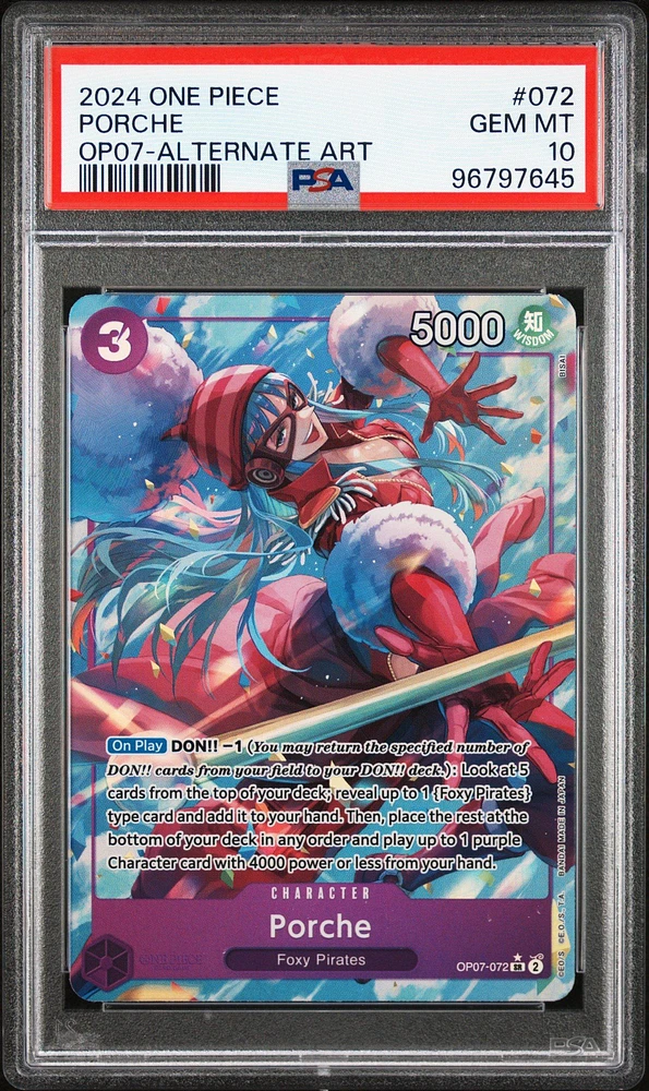 2024 One Piece Op07-500 Years In The Future 072 Porche Alternate Art PSA 10