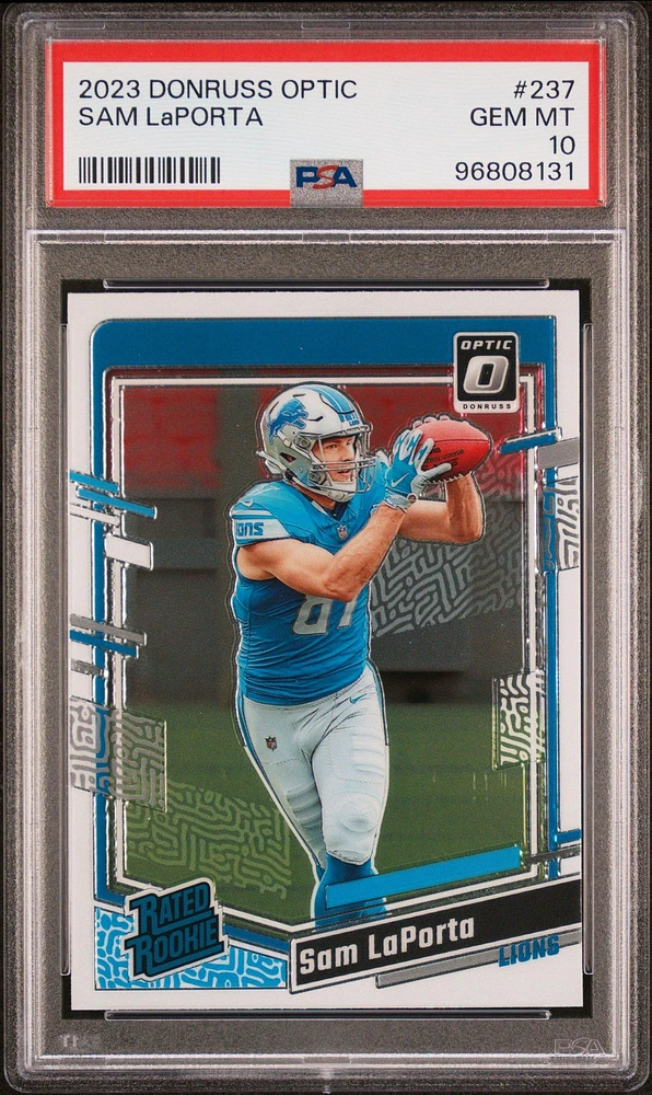 2023 Panini Donruss Optic 237 Sam Laporta PSA 10
