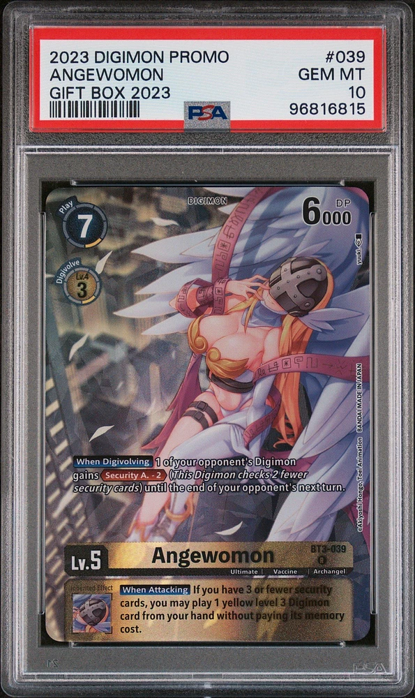 2023 Digimon Promo 039 Angewomon Gift Box 2023 PSA 10