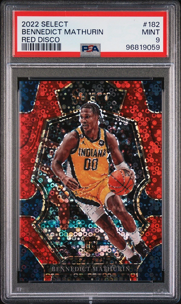 2022 Panini Select 182 Bennedict Mathurin Red Disco PSA 9