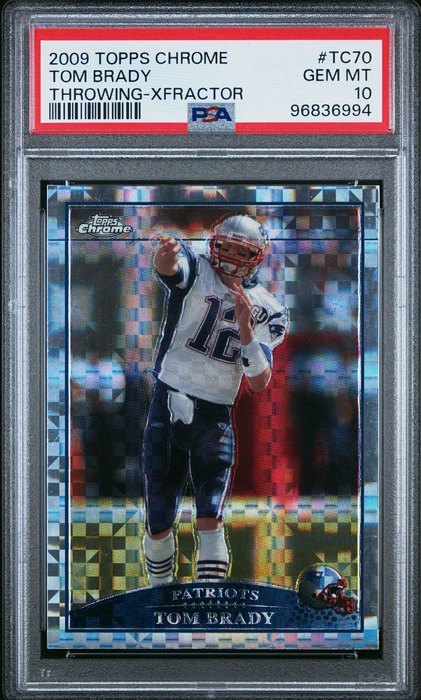 2009 Topps Chrome Tc70 Tom Brady Throwing-xfractor PSA 10