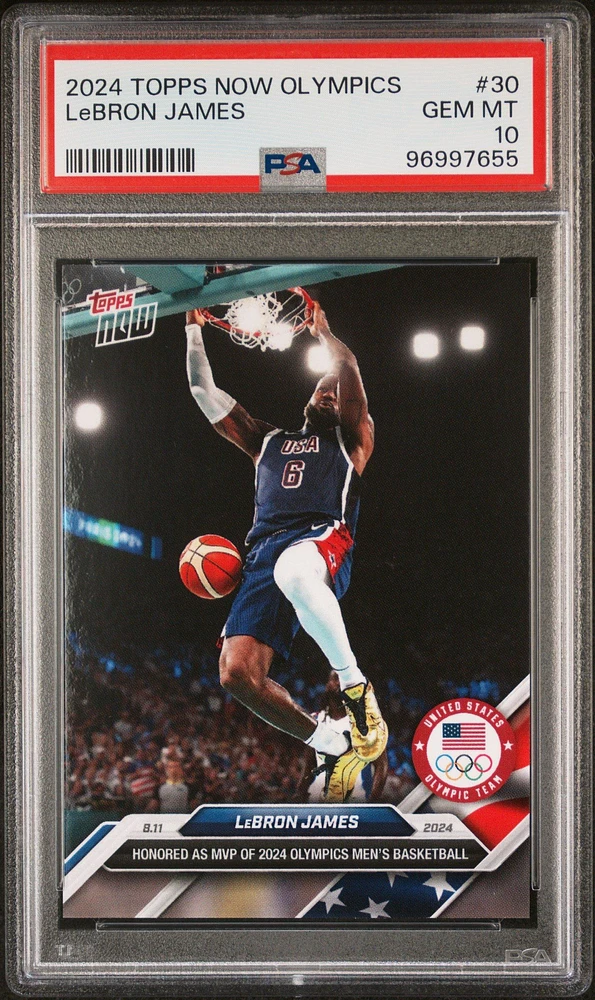 2024 Topps Now Olympic Games Lebron James PSA 10