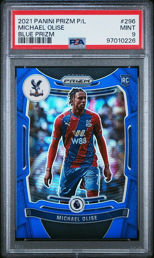 2021 Panini Prizm Premier League 296 Michael Olise Blue Prizm PSA 9