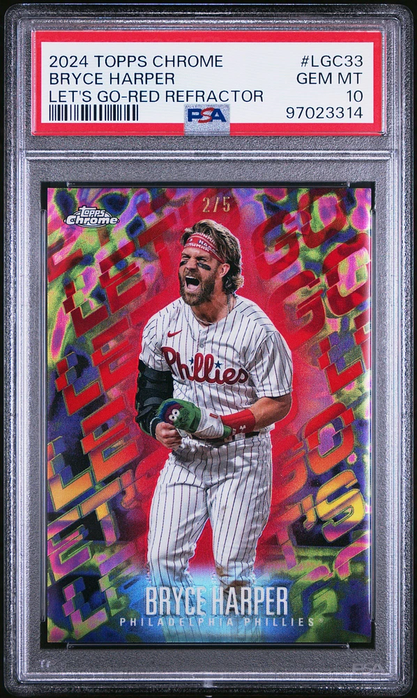 2024 Topps Chrome Let's Go Lgc33 Bryce Harper Red Refractor PSA 10