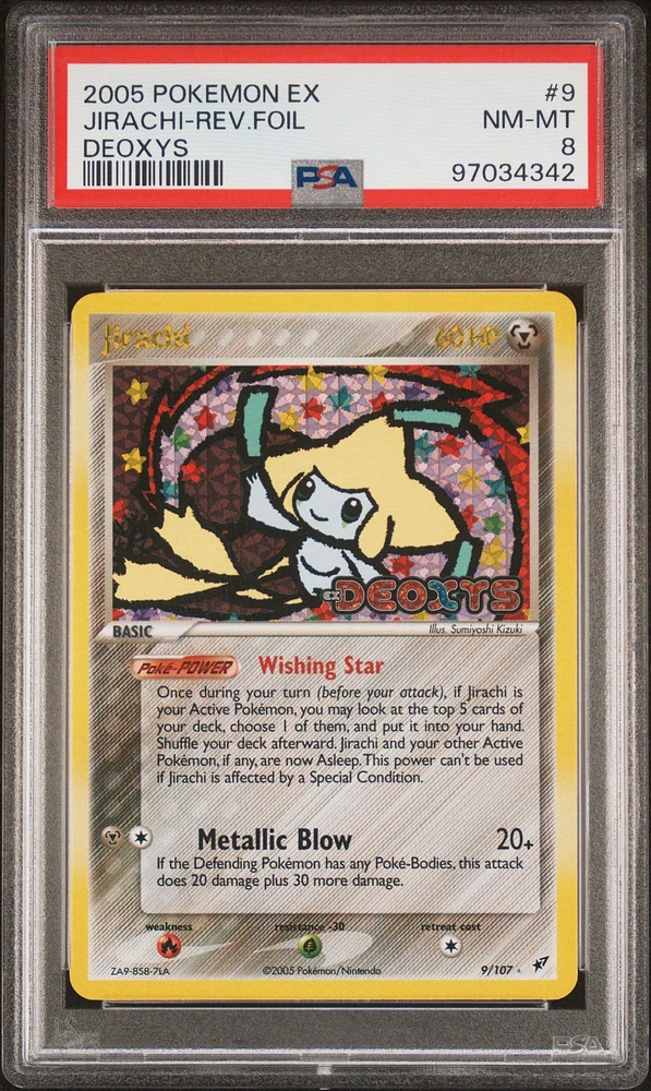 2005 Pokemon Ex Deoxys 9 Jirachi-reverse Foil PSA 8