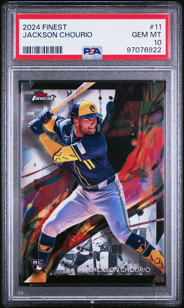 2024 Topps Finest 11 Jackson Chourio PSA 10