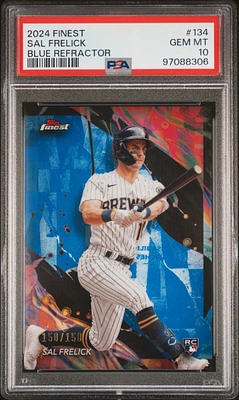 2024 Topps Finest 134 Sal Frelick Blue Refractor PSA 10