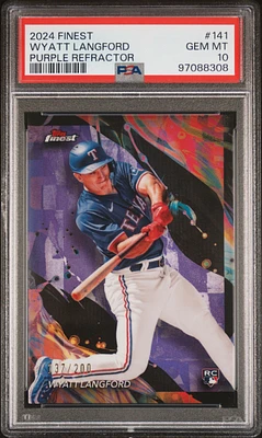 2024 Topps Finest 141 Wyatt Langford Purple Refractor PSA 10