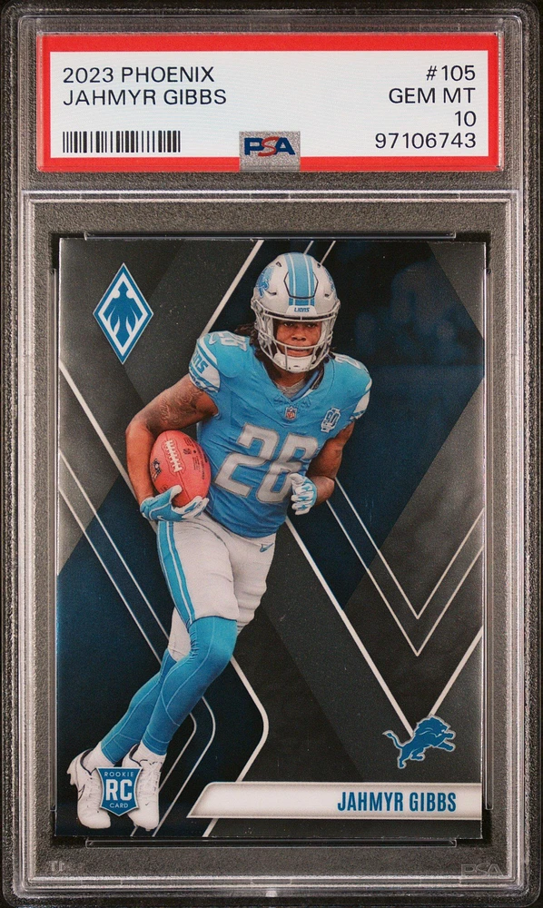 2023 Panini Phoenix 105 Jahmyr Gibbs PSA 10