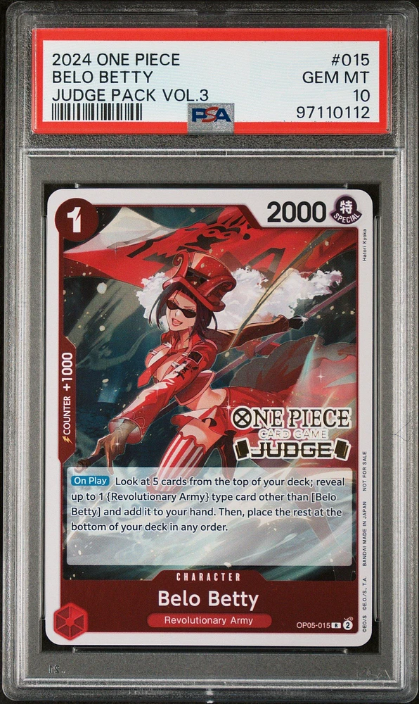 2024 One Piece Judge Pack Volume 3 015 Belo Betty PSA 10