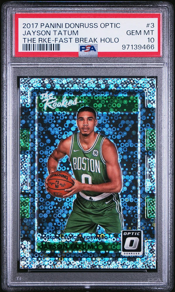 2017 Panini Donruss Optic The Rookies 3 Jayson Tatum Fast Break Holo PSA 10
