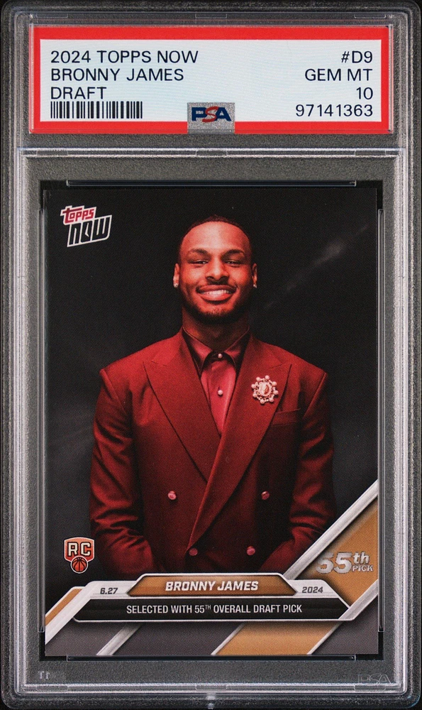 2024 Topps Now Draft D9 Bronny James PSA 10