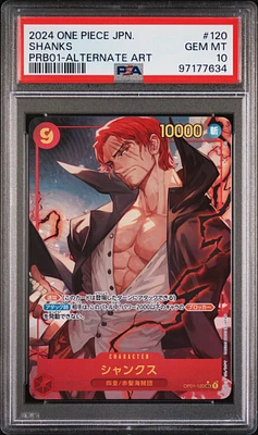 2024 One Piece Japanese Premium Booster -one Piece Card The Best- 120 Shanks Alternate Art PSA 10