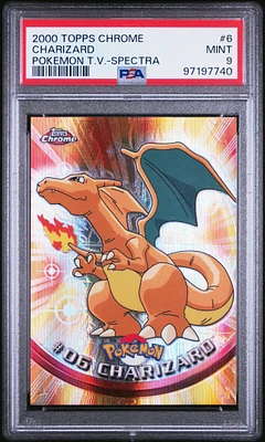2000 Topps Chrome Pokemon T.v. 6 Charizard Spectra PSA 9