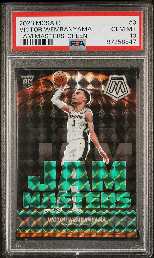 2023 Panini Mosaic Jam Masters 3 Victor Wembanyama Green PSA 10