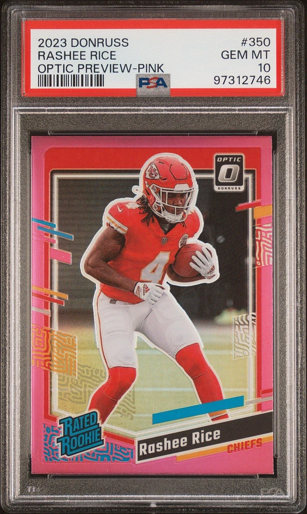 2023 Panini Donruss 350 Rashee Rice Optic Preview-pink PSA 10