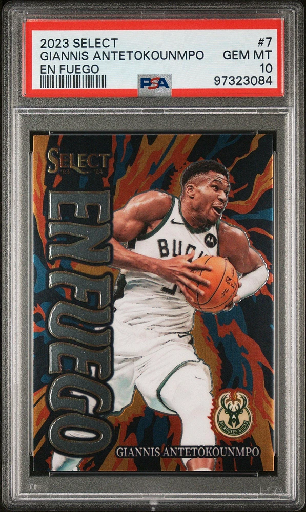 2023 Panini Select En Fuego 7 Giannis Antetokounmpo PSA 10