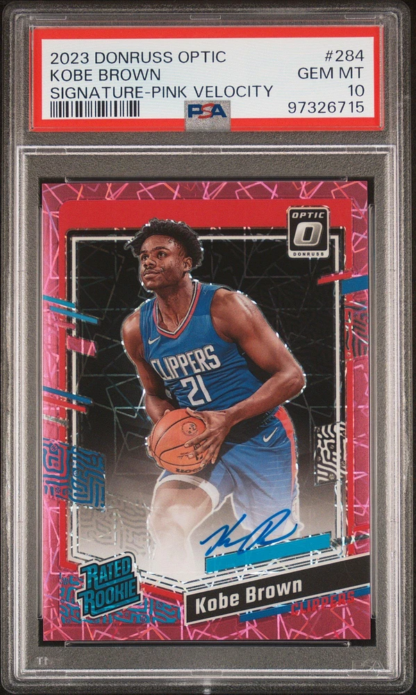 2023 Panini Donruss Optic 284 Kobe Brown Signature-pink Velocity PSA 10