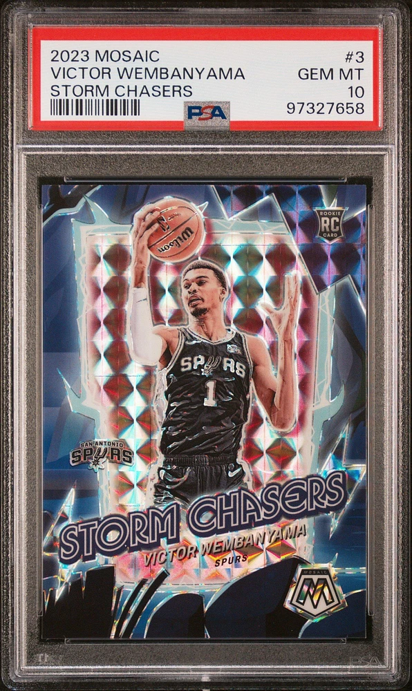 2023 Panini Mosaic Storm Chasers 3 Victor Wembanyama PSA 10