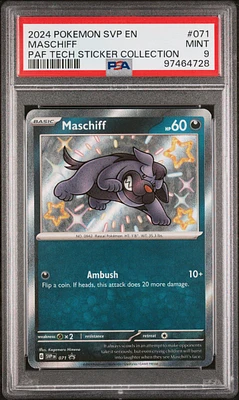 2024 Pokemon Svp En-sv Black Star Promo 071 Maschiff Paldean Fates Tech Sticker Collection PSA