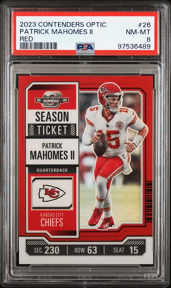 2023 Panini Contenders Optic 26 Patrick Mahomes Ii Red PSA 8