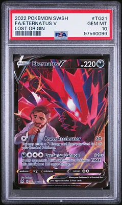 2022 Pokemon Sword & Shield Lost Origin Tg21 Full Art/eternatus V PSA 10