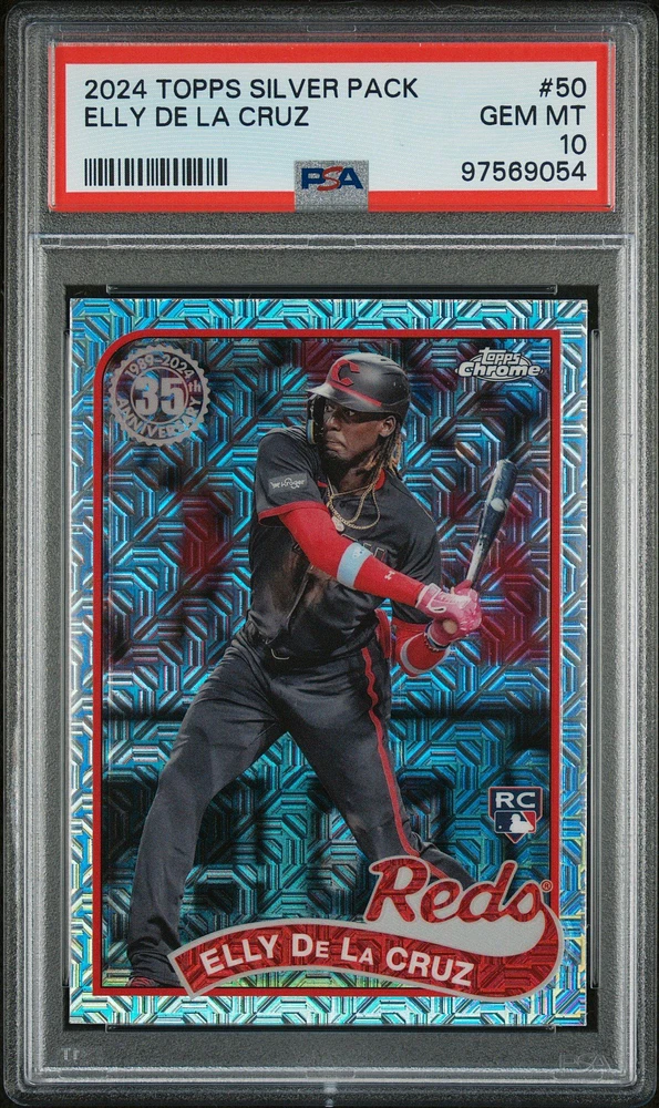 2024 Topps Silver Pack 1989 Chrome Promo 50 Elly De La Cruz Series 2 PSA 10