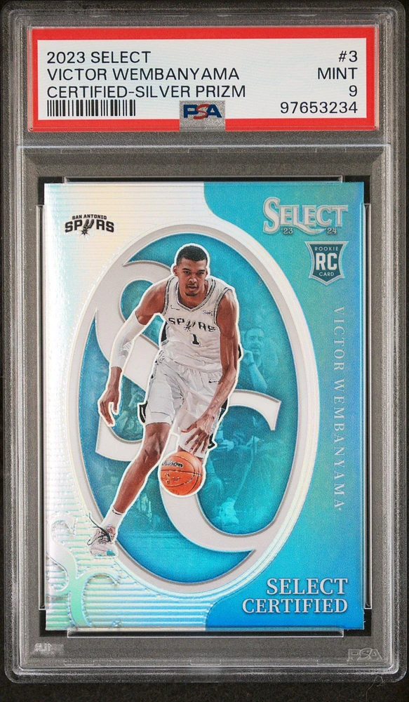 2023 Panini Select Select Certified 3 Victor Wembanyama Silver Prizm PSA 9