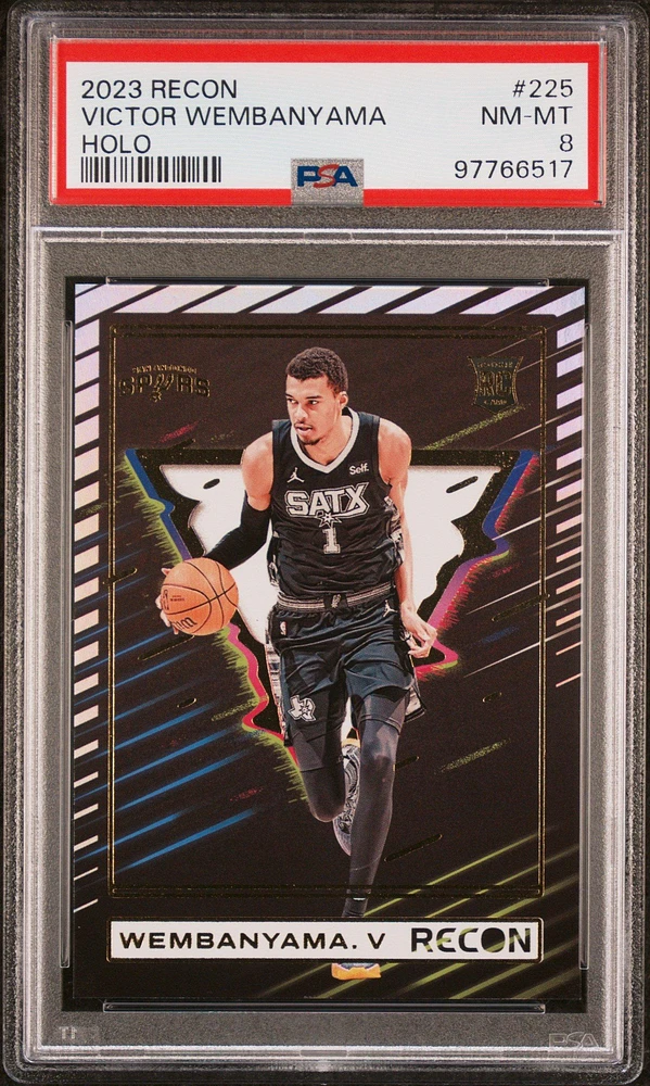 2023 Panini Recon 225 Victor Wembanyama Holo PSA 8