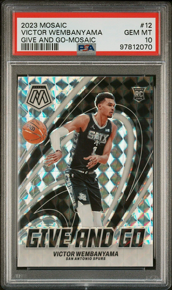 2023 Panini Mosaic Give And Go 12 Victor Wembanyama Mosaic PSA 10