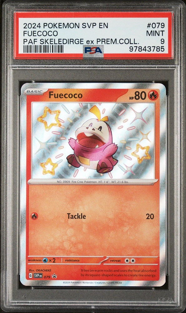 2024 Pokemon Svp En-sv Black Star Promo 079 Fuecoco Paldean Fates Skeledirge Ex Premium Collection PSA 9