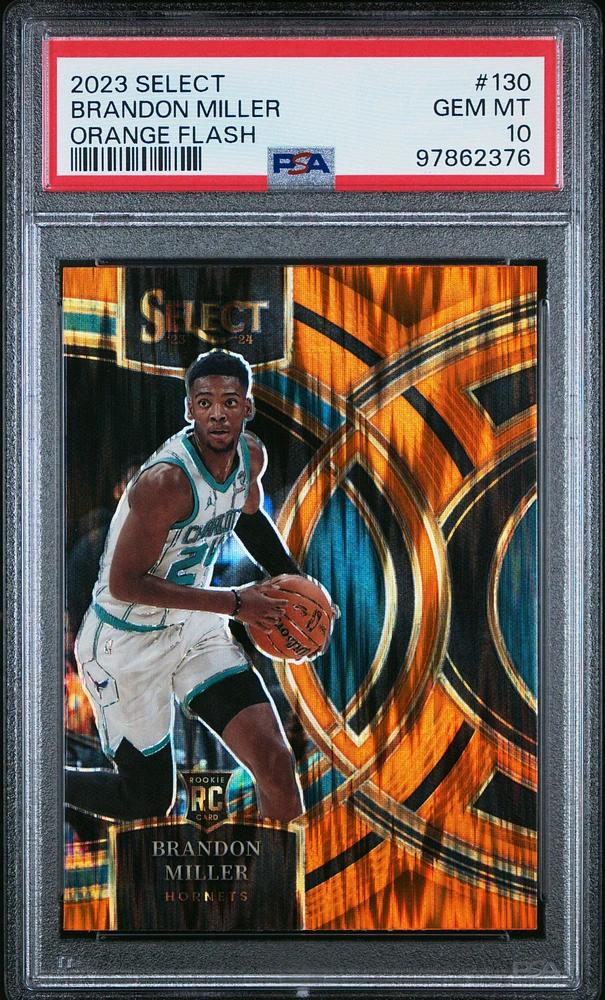 2023 Panini Select 130 Brandon Miller Orange Flash PSA 10