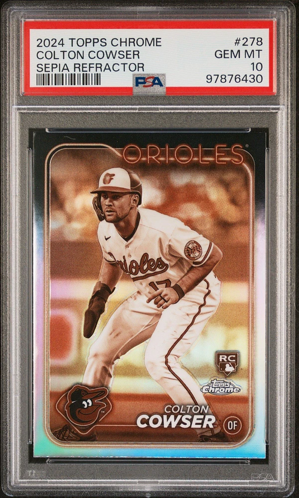 2024 Topps Chrome 278 Colton Cowser Sepia Refractor PSA 10