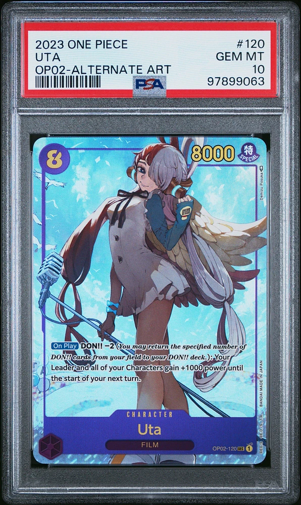 2023 One Piece Op02-paramount War 120 Uta Alternate Art PSA 10