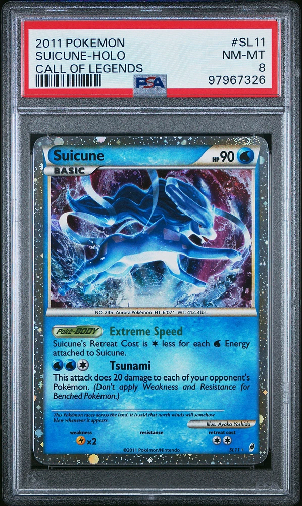 2011 Pokemon Call Of Legends Sl11 Suicune-holo PSA 8