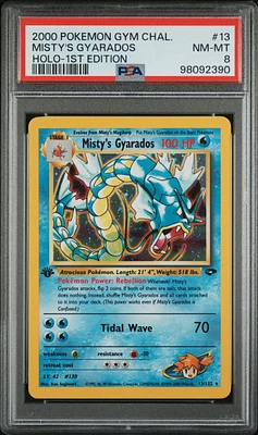 2000 Pokemon Gym Challenge 13 Misty's Gyarados Holo-1st Edition PSA 8