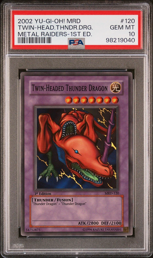 2002 Yu-gi-oh! Mrd-metal Raiders 120 Twin-headed Thunder Dragon 1st Edition PSA 10