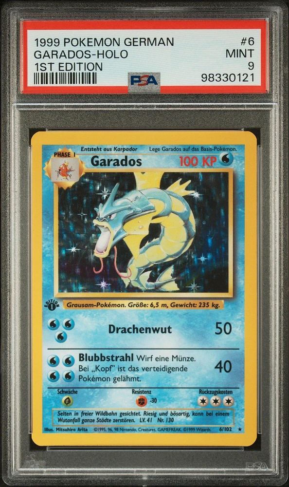 1999 Pokemon German 6 Garados-holo 1st Edition PSA 9