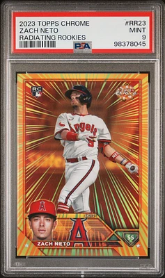 2023 Topps Chrome Radiating Rookies Rr23 Zach Neto Update PSA 9