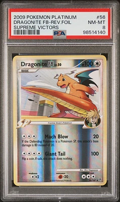 2009 Pokemon Platinum Supreme Victors 56 Dragonite Fb-reverse Foil PSA 8