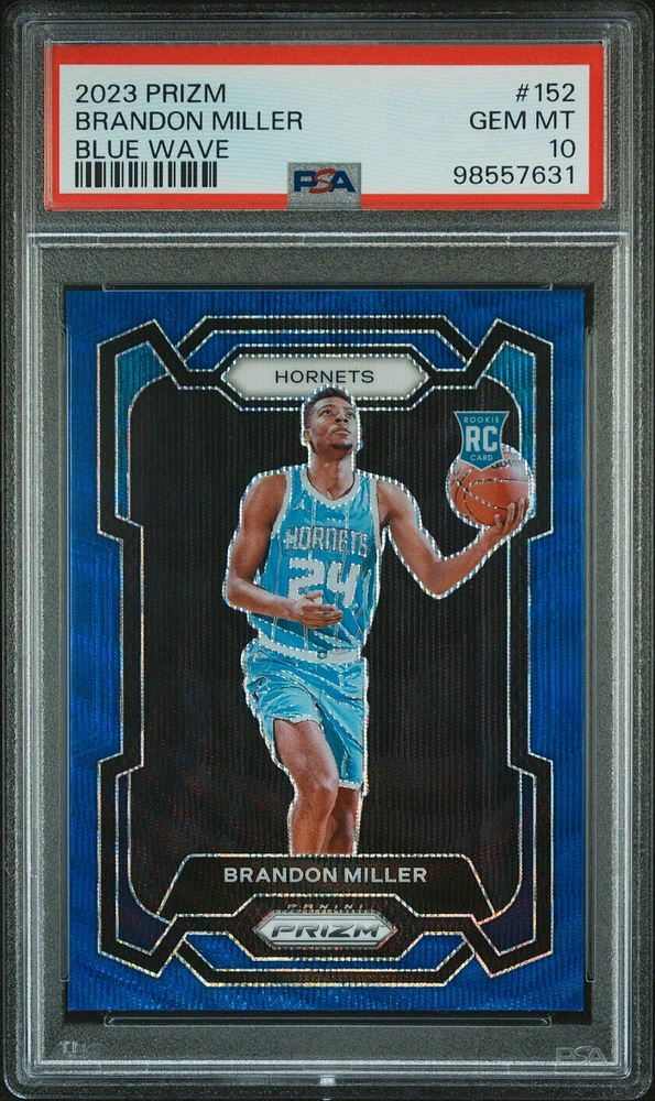 2023 Panini Prizm 152 Brandon Miller Blue Wave PSA 10