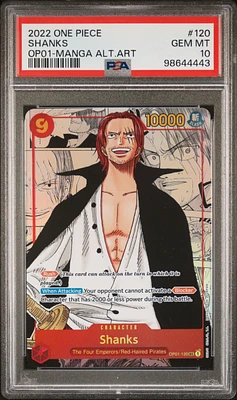 2022 One Piece Romance Dawn 120 Shanks Manga Alternate Art PSA 10