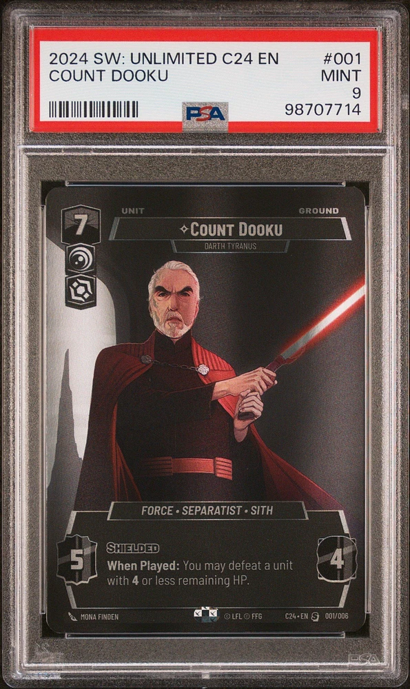 2024 Star Wars: Unlimited Convention Exclusive 001 Count Dooku, Darth Tyranus PSA 9