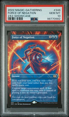 2022 Magic The Gathering Double Masters 2022 346 Force Of Negation Showcase PSA 10