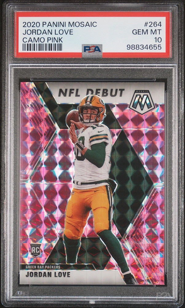 2020 Panini Mosaic 264 Jordan Love Camo Pink PSA 10