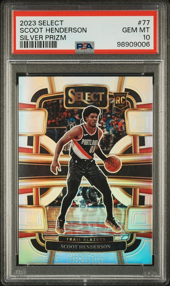 2023 Panini Select 77 Scoot Henderson Silver Prizm PSA 10