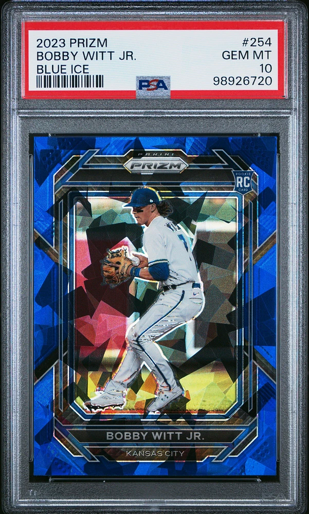 2023 Panini Prizm 254 Bobby Witt Jr. Blue Ice PSA 10