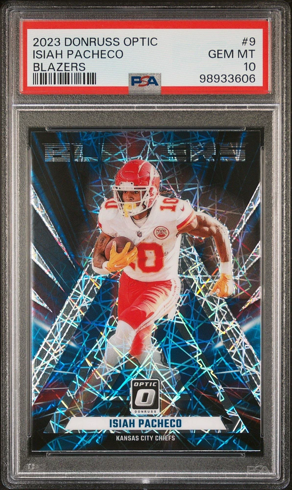2023 Panini Donruss Optic Blazers 9 Isiah Pacheco PSA 10