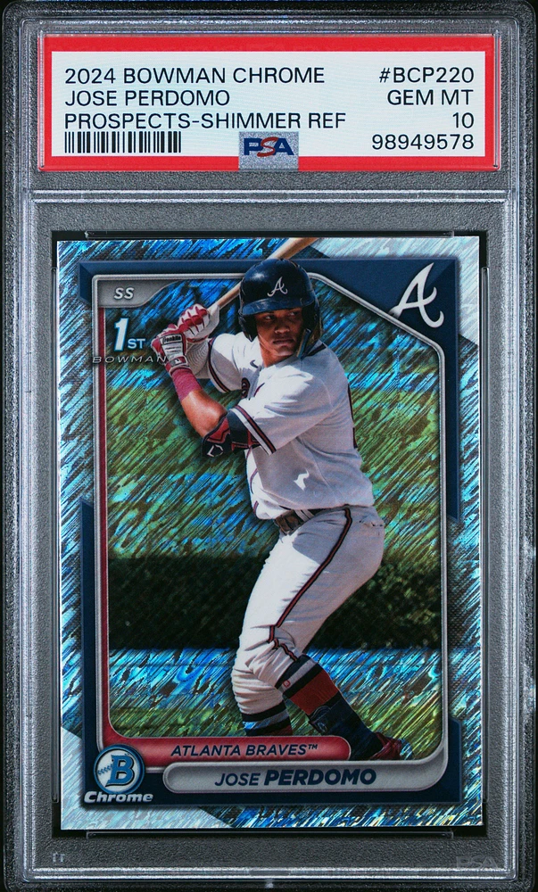 2024 Bowman Chrome Prospects Bcp220 Jose Perdomo Shimmer Refractor PSA 10